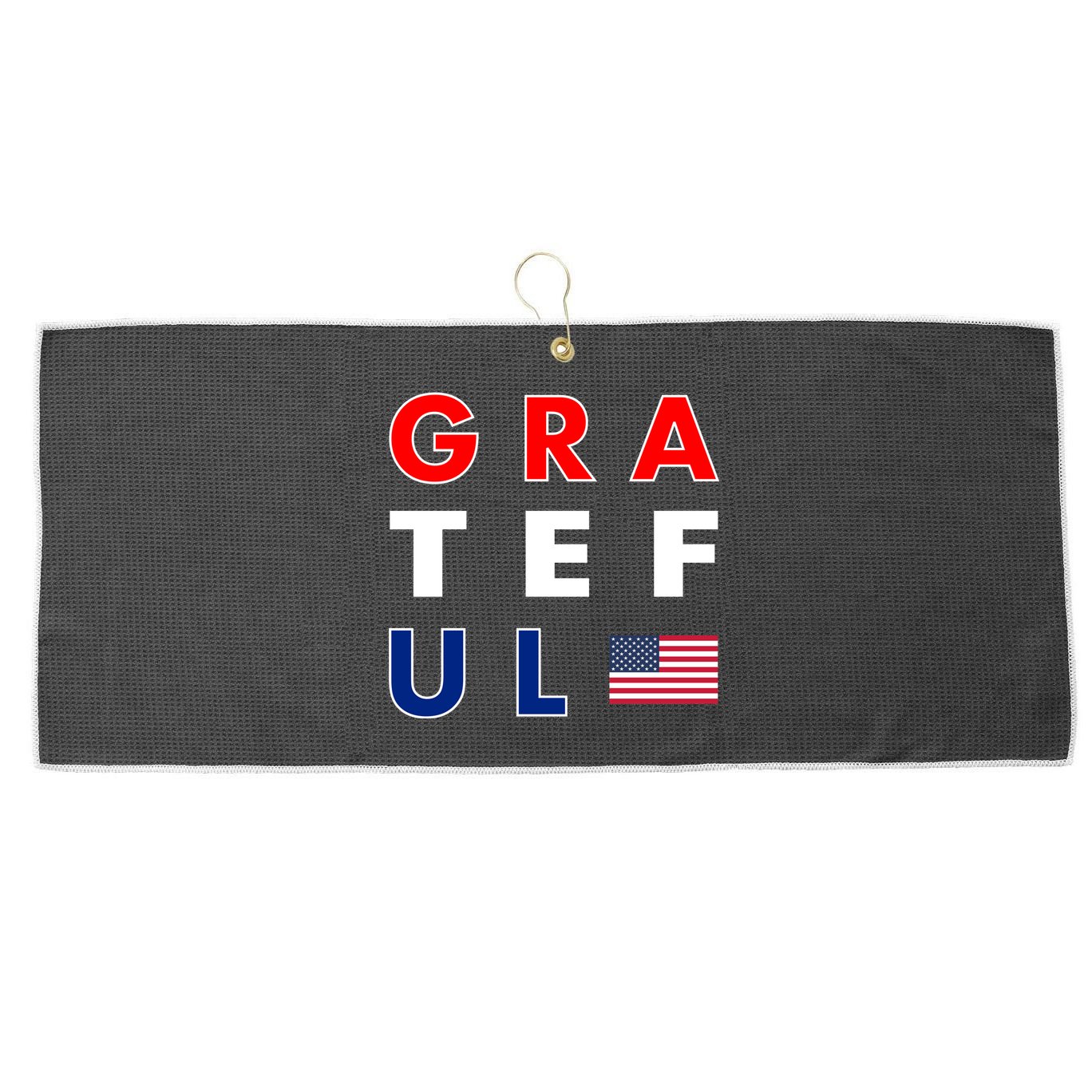 Grateful for America Large Microfiber Waffle Golf Towel