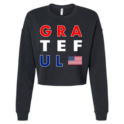 Grateful for America Cropped Pullover Crew