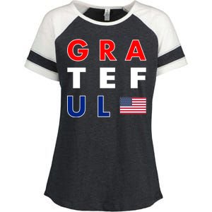 Grateful for America Enza Ladies Jersey Colorblock Tee