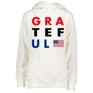 Grateful for America Womens Funnel Neck Pullover Hood