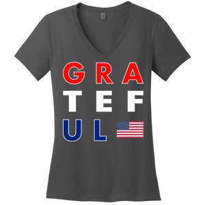 Grateful for America Women's V-Neck T-Shirt