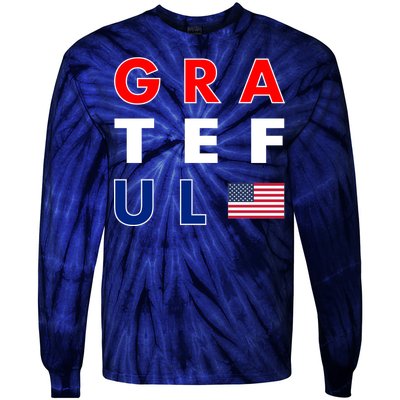 Grateful for America Tie-Dye Long Sleeve Shirt