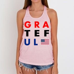 Grateful for America Women's Knotted Racerback Tank