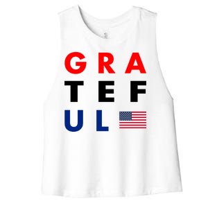 Grateful for America Women's Racerback Cropped Tank