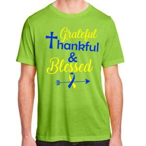 Grateful Thankful & Blessed Down Syndrome Adult ChromaSoft Performance T-Shirt