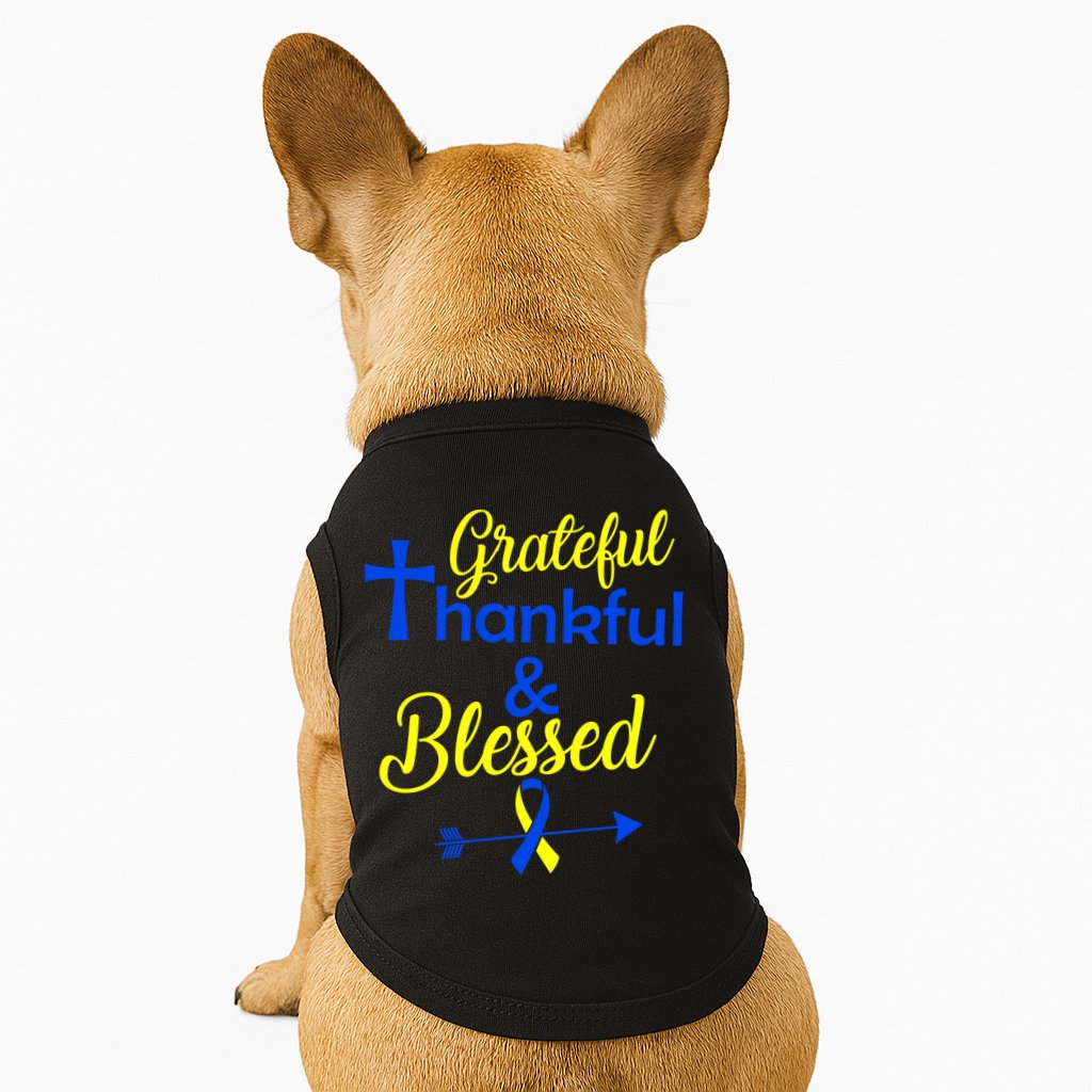 Grateful Thankful & Blessed Down Syndrome Doggie Tank