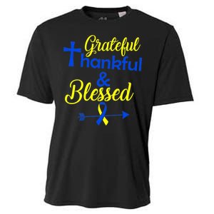 Grateful Thankful & Blessed Down Syndrome Cooling Performance Crew T-Shirt