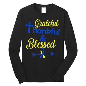 Grateful Thankful & Blessed Down Syndrome Long Sleeve Shirt