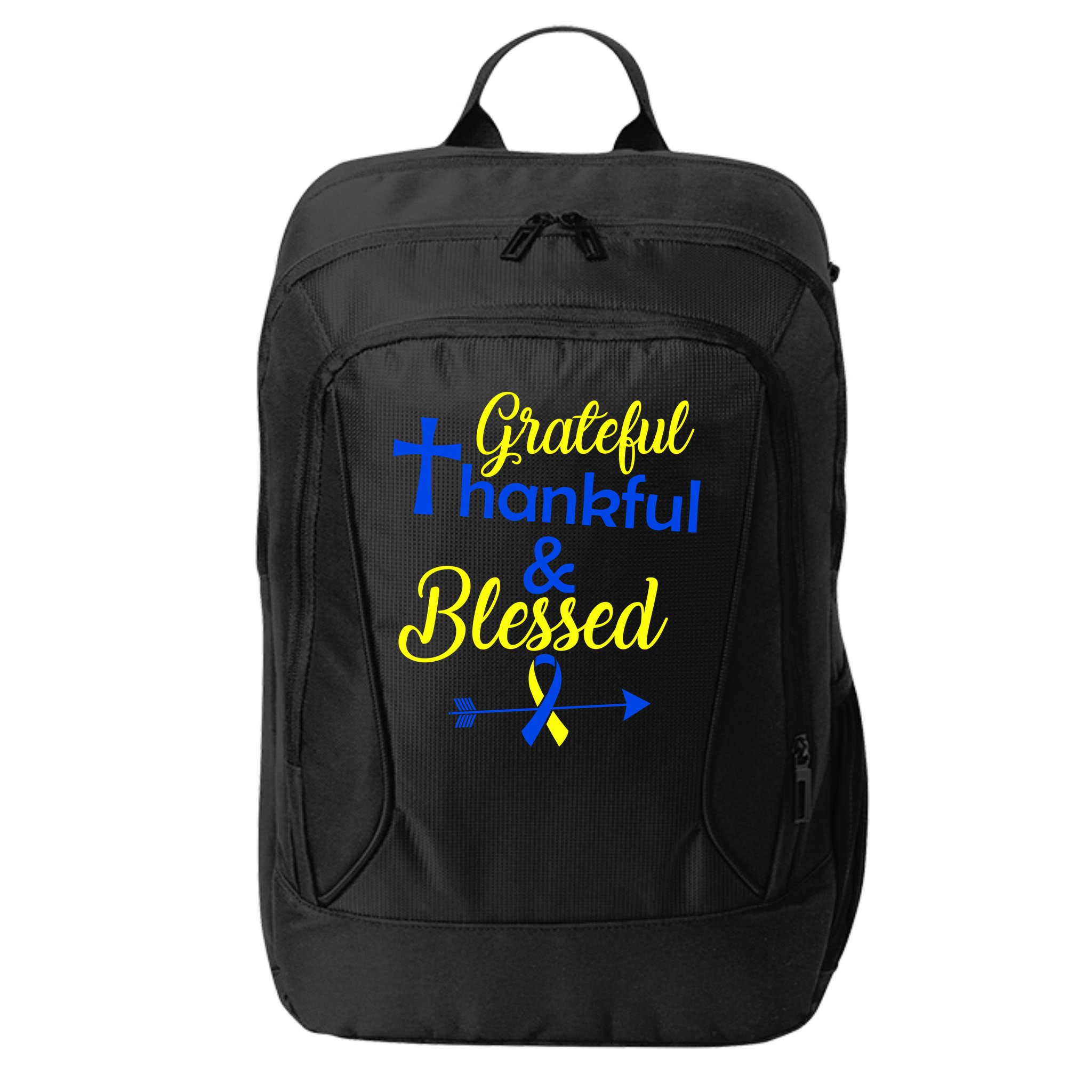 Grateful Thankful & Blessed Down Syndrome City Backpack