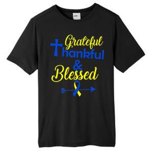 Grateful Thankful & Blessed Down Syndrome Tall Fusion ChromaSoft Performance T-Shirt