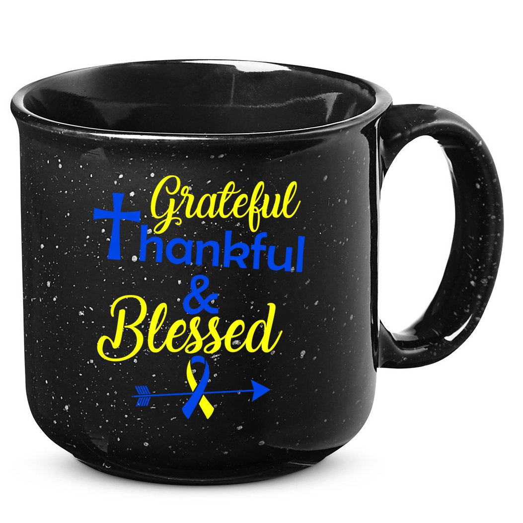 Grateful Thankful & Blessed Down Syndrome 15oz Campfire Ceramic Mug