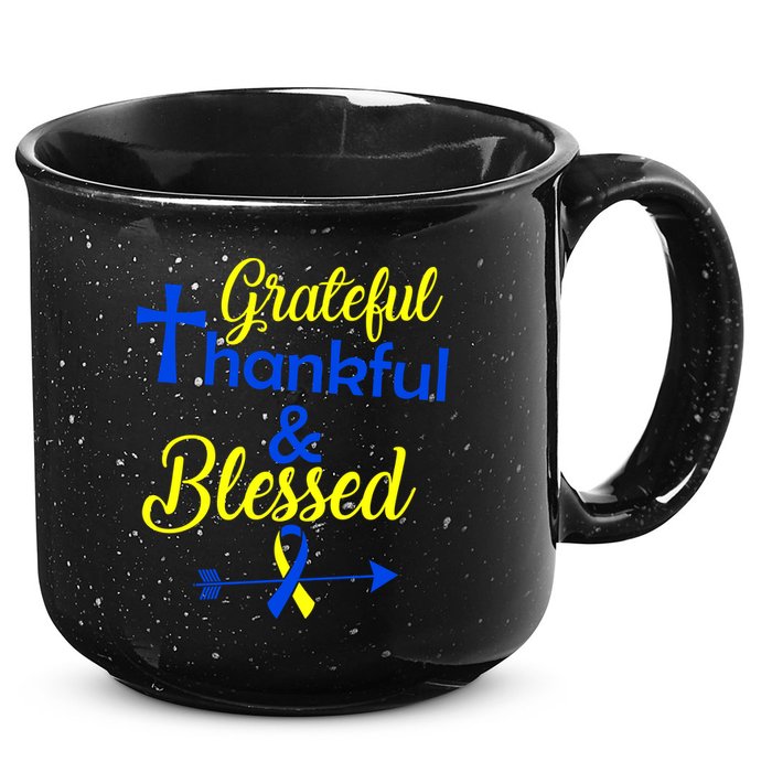 Grateful Thankful & Blessed Down Syndrome 15oz Campfire Ceramic Mug