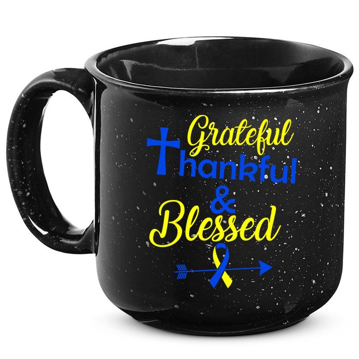 Grateful Thankful & Blessed Down Syndrome 15oz Campfire Ceramic Mug