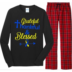 Grateful Thankful & Blessed Down Syndrome Long Sleeve Pajama Set