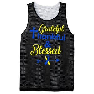 Grateful Thankful & Blessed Down Syndrome Mesh Reversible Basketball Jersey Tank