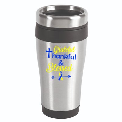 Grateful Thankful & Blessed Down Syndrome 16oz Travel Tumbler