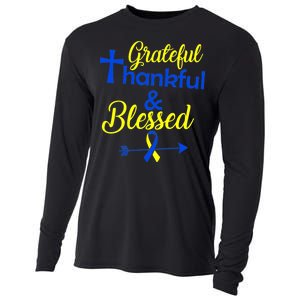 Grateful Thankful & Blessed Down Syndrome Cooling Performance Long Sleeve Crew