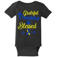 Grateful Thankful & Blessed Down Syndrome Baby Bodysuit
