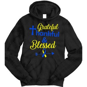 Grateful Thankful & Blessed Down Syndrome Tie Dye Hoodie