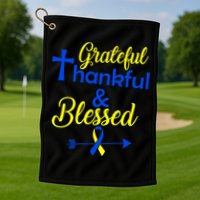 Grateful Thankful & Blessed Down Syndrome Golf Towel