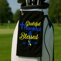 Grateful Thankful & Blessed Down Syndrome Golf Towel