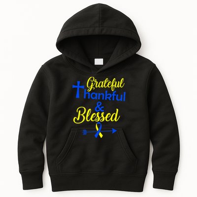 Grateful Thankful & Blessed Down Syndrome Kids Hoodie