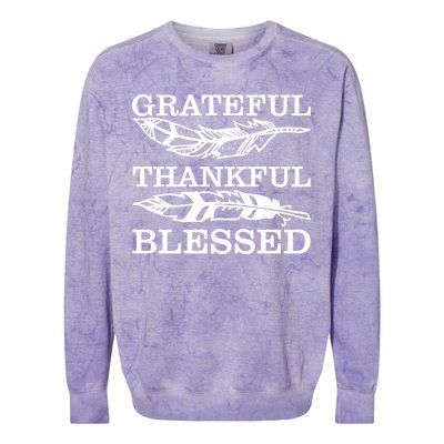 Grateful Thankful And Blessed Colorblast Crewneck Sweatshirt