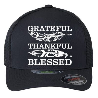 Grateful Thankful And Blessed Flexfit Unipanel Trucker Cap