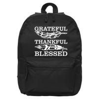 Grateful Thankful And Blessed 16 in Basic Backpack