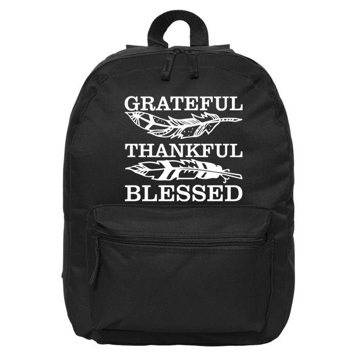 Grateful Thankful And Blessed 16 in Basic Backpack