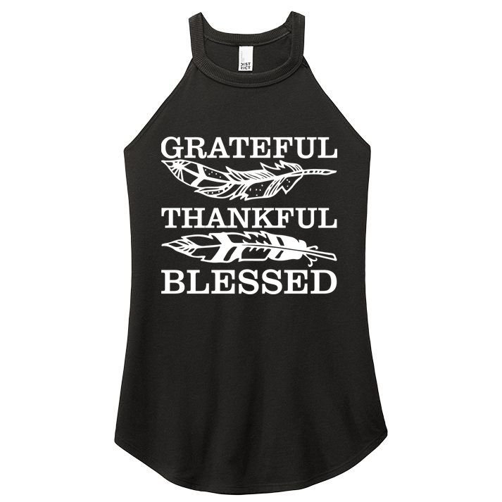 Grateful Thankful And Blessed Women's Perfect Tri Rocker Tank