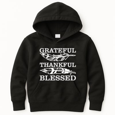 Grateful Thankful And Blessed Kids Hoodie