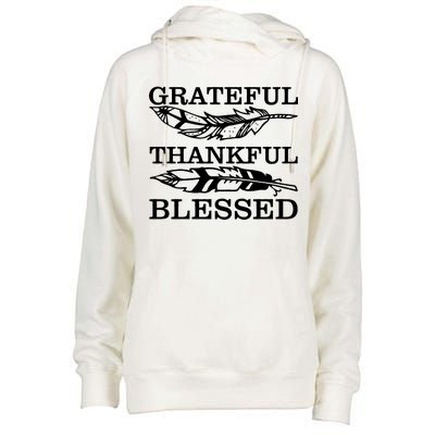 Grateful Thankful And Blessed Womens Funnel Neck Pullover Hood