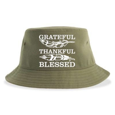 Grateful Thankful And Blessed Sustainable Bucket Hat