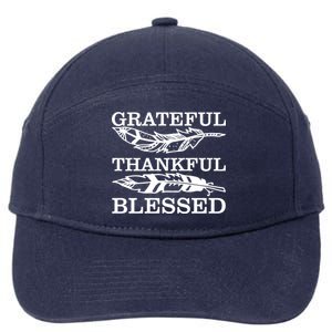 Grateful Thankful And Blessed 7-Panel Snapback Hat