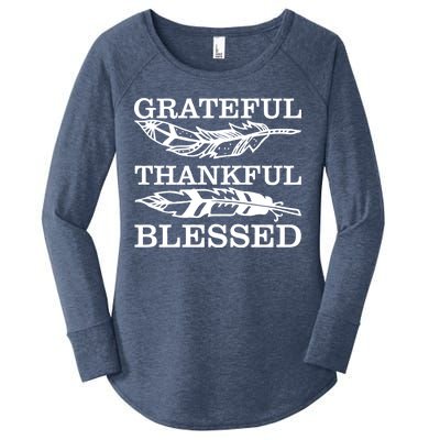 Grateful Thankful And Blessed Women's Perfect Tri Tunic Long Sleeve Shirt