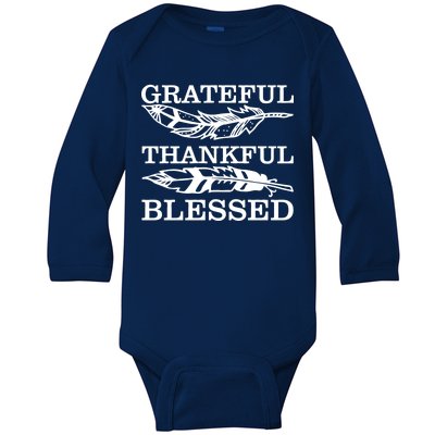 Grateful Thankful And Blessed Baby Long Sleeve Bodysuit