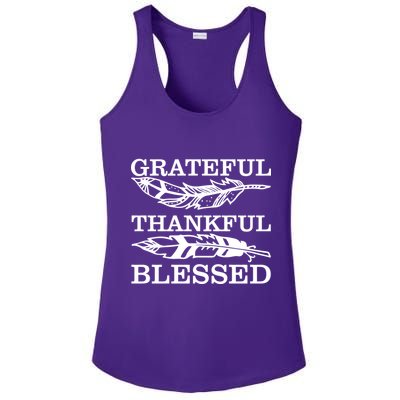 Grateful Thankful And Blessed Ladies PosiCharge Competitor Racerback Tank