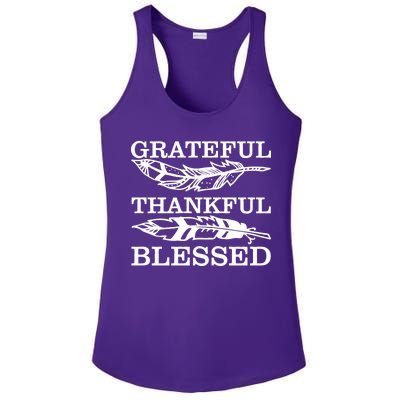 Grateful Thankful And Blessed Ladies PosiCharge Competitor Racerback Tank