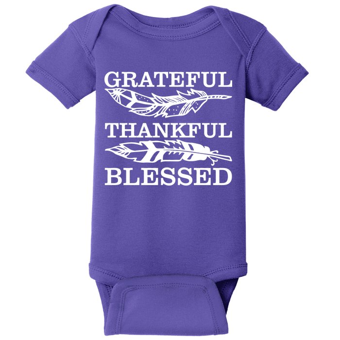 Grateful Thankful And Blessed Baby Bodysuit