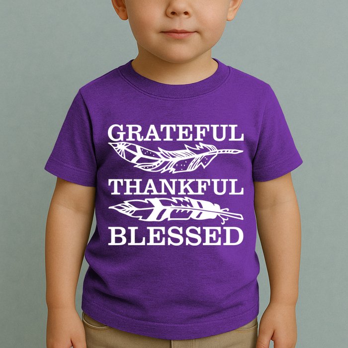 Grateful Thankful And Blessed Toddler T-Shirt