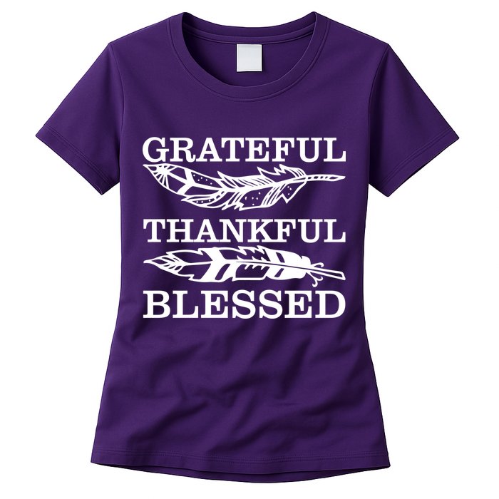 Grateful Thankful And Blessed Womens T-Shirt
