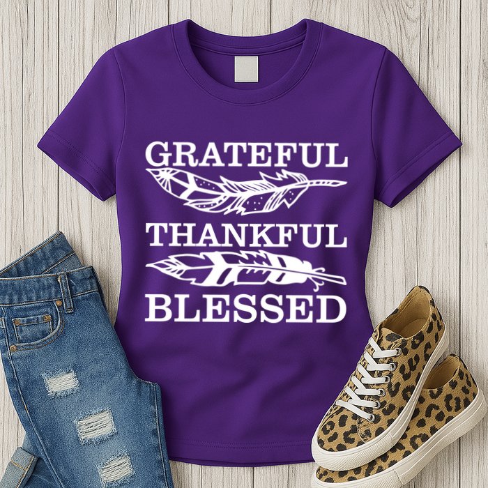 Grateful Thankful And Blessed Womens T-Shirt