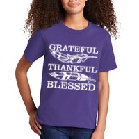 Grateful Thankful And Blessed Kids T-Shirt