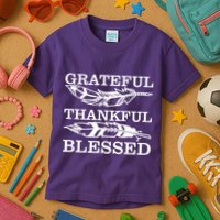 Grateful Thankful And Blessed Kids T-Shirt