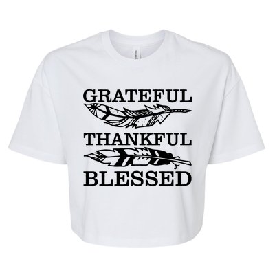 Grateful Thankful And Blessed Bella+Canvas Jersey Crop Tee