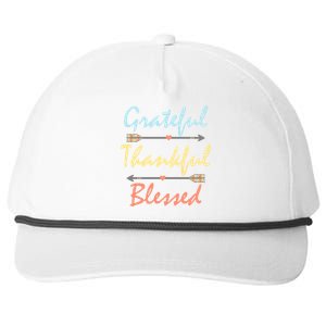 Grateful Thankful Blessed Colorful Thanksgiving Snapback Five-Panel Rope Hat