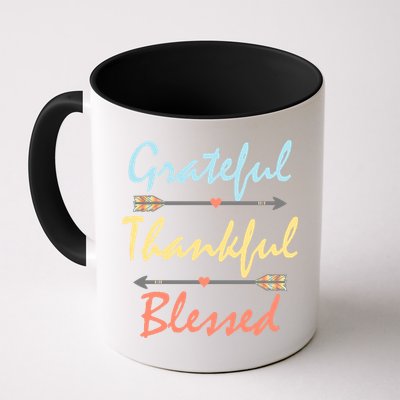 Grateful Thankful Blessed Colorful Thanksgiving Mug