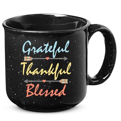 Grateful Thankful Blessed Colorful Thanksgiving 15oz Campfire Ceramic Mug