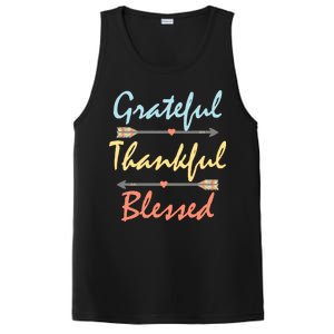 Grateful Thankful Blessed Colorful Thanksgiving PosiCharge Competitor Tank